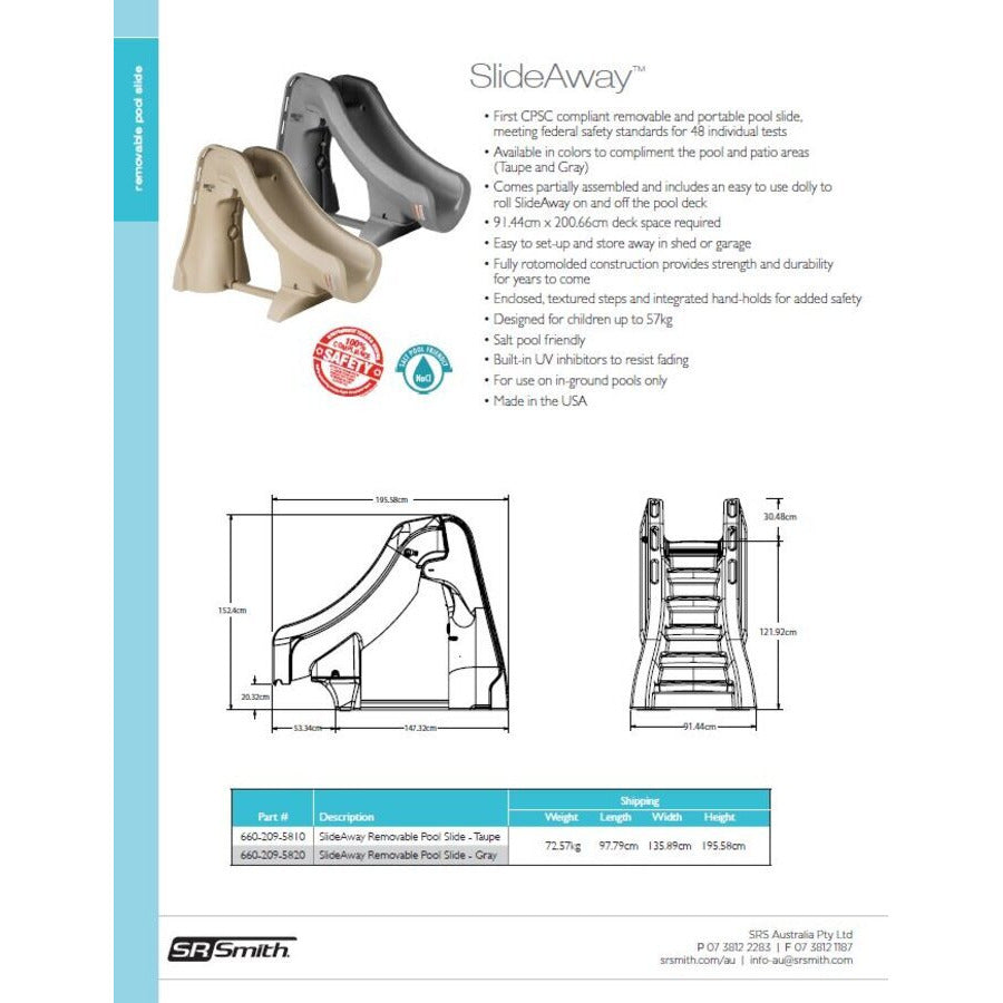 SlideAway Removable Slide - Gray
