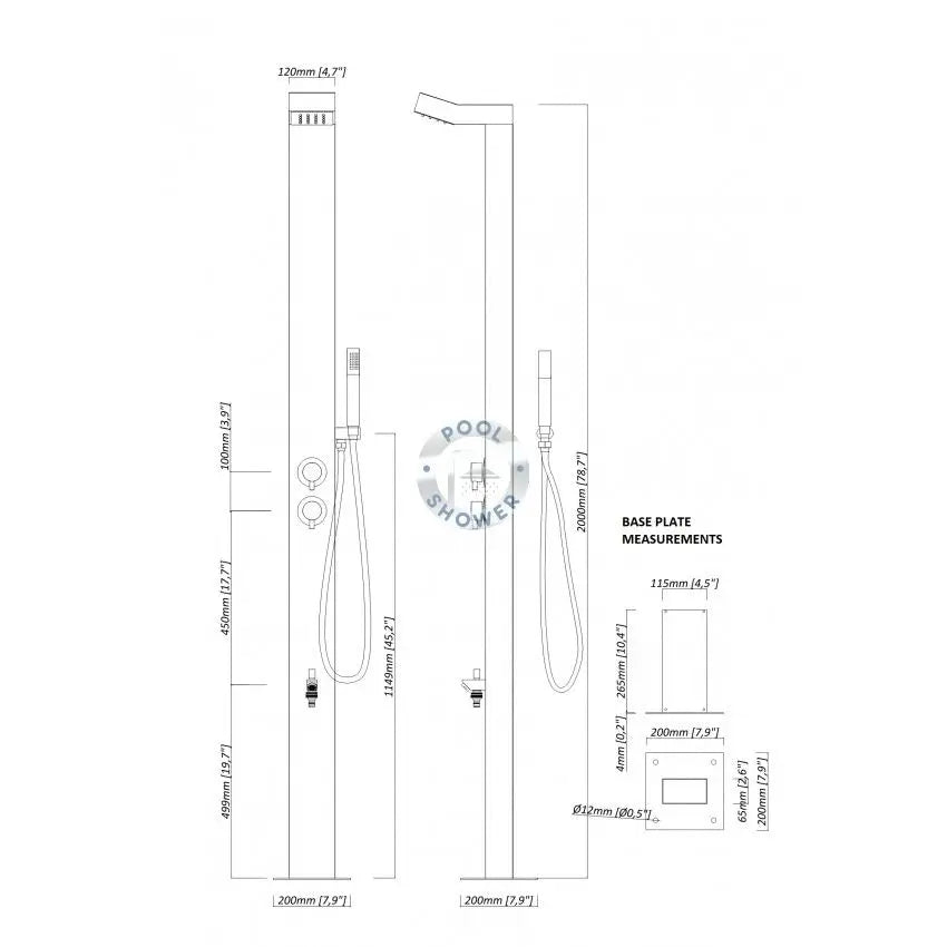Bondi Black ADA Outdoor Indoor /Pool Shower