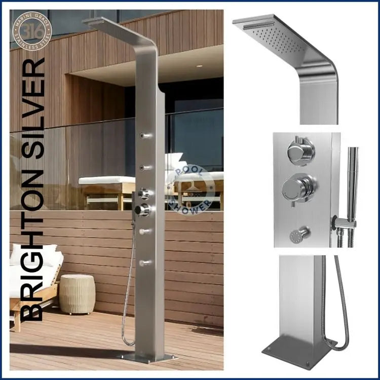 Brighton Silver Outdoor Indoor Massage Pool Shower
