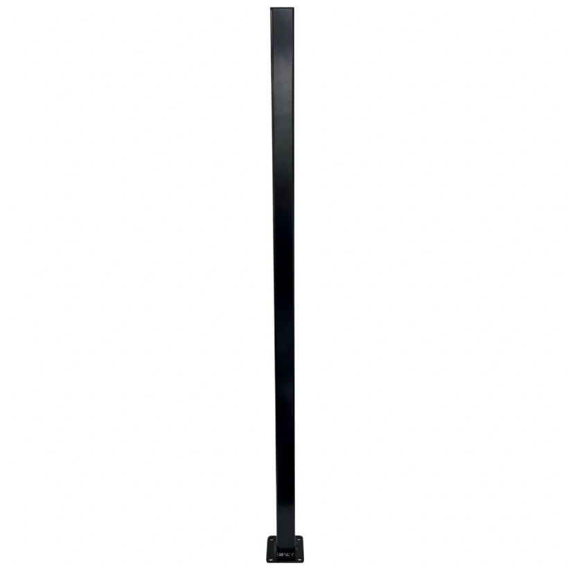 Aluminium Post With Base &amp; Cap 50x50mm Dia Satin Black