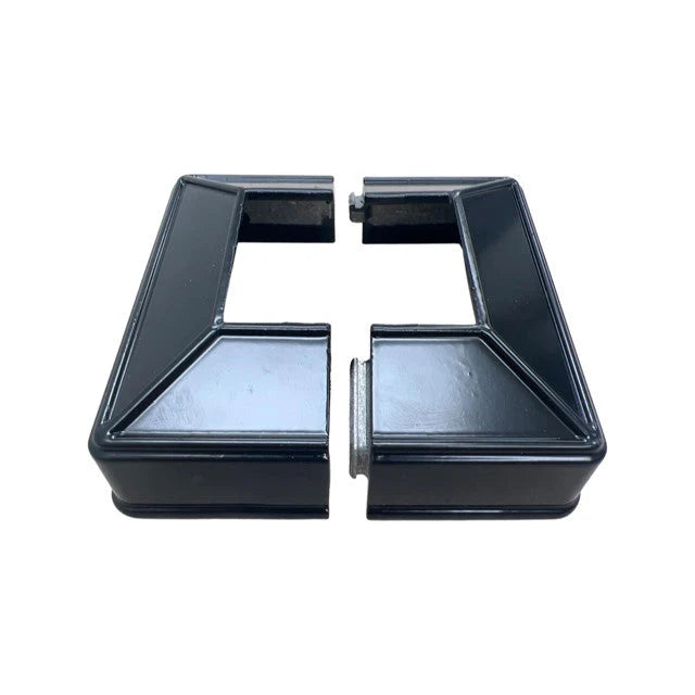 Aluminium Raised Two Piece Base Plate Post Cover 50x50 Dia - Satin Bla ...