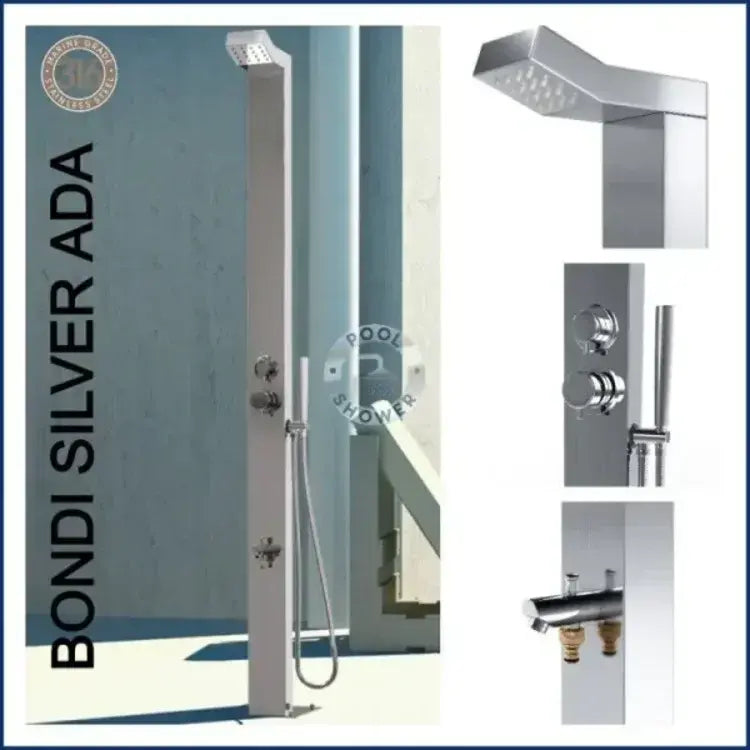 Bondi Silver ADA Outdoor Pool Shower