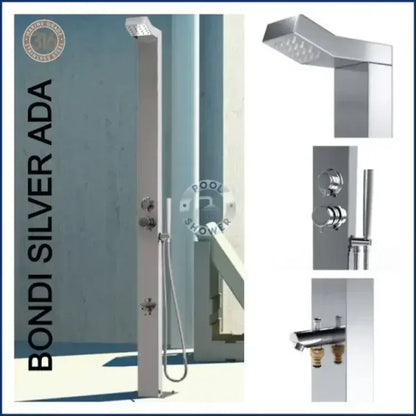 Bondi Silver ADA Outdoor Pool Shower