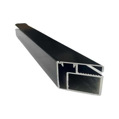 Perforated Pool Fence 38x38x6500mm frame &amp; cover clip Satin Black