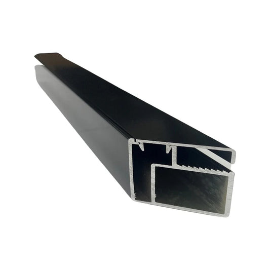 Perforated Pool Fence 38x38x6500mm frame &amp; cover clip Satin Black