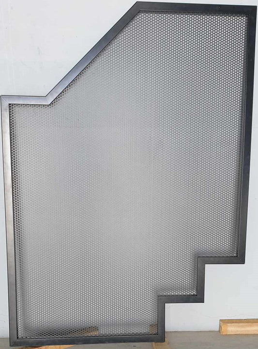 Perforated Pool Fence Raked Panel &amp; Framing KIT Satin Black 1200x2000mm