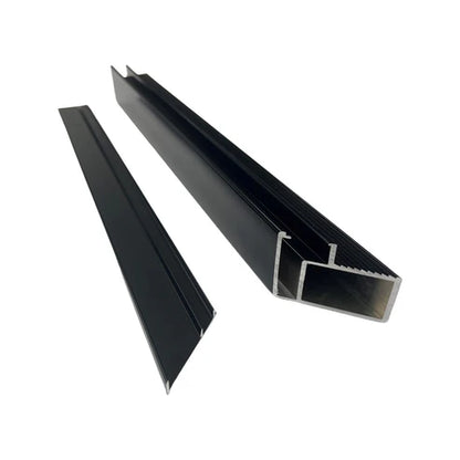 Perforated Pool Fence 38x38x6500mm frame &amp; cover clip Satin Black