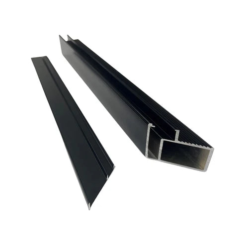 Perforated Pool Fence 38x38x6500mm frame &amp; cover clip Satin Black