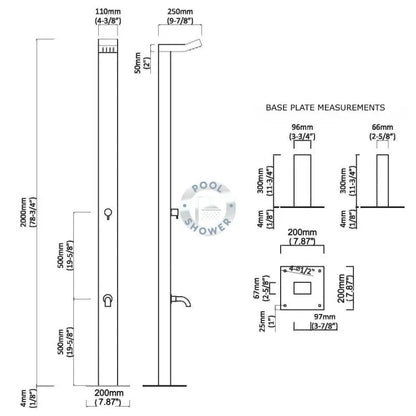 Bondi Silver Outdoor Indoor Pool Shower