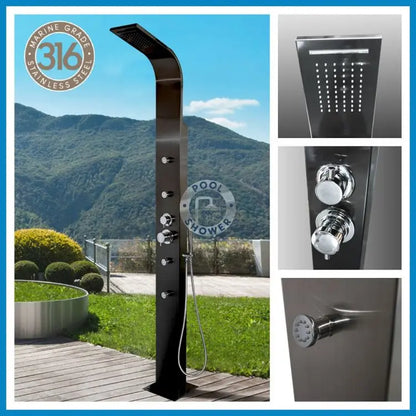 Brighton Black Outdoor/Indoor Massage Shower