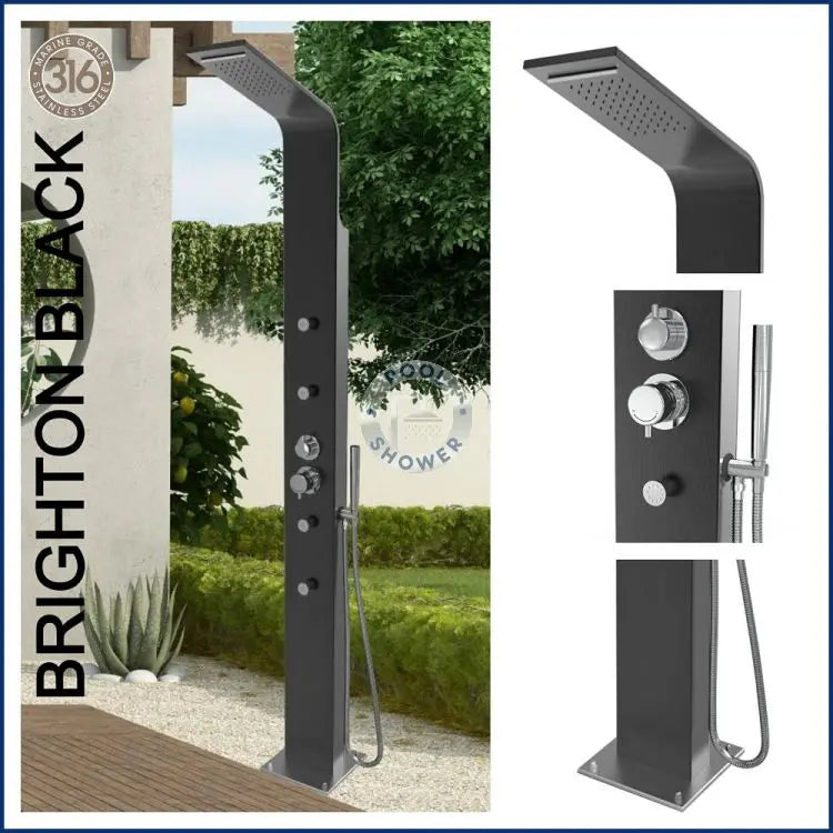 Brighton Black Outdoor/Indoor Massage Shower