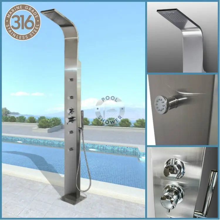 Brighton Silver Outdoor Indoor Massage Pool Shower