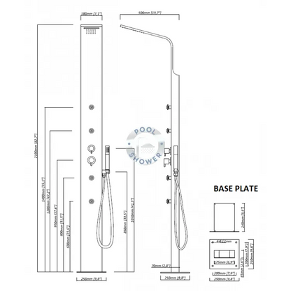 Brighton Silver Outdoor Indoor Massage Pool Shower