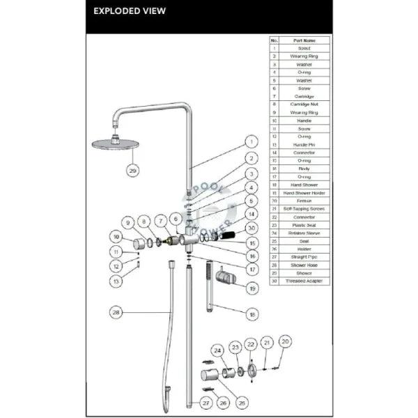 Delta 316 Marine Grade Stainless Steel Wall Mounted Outdoor Shower Rail
