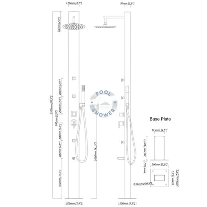 Milan Deluxe Outdoor Pool Shower