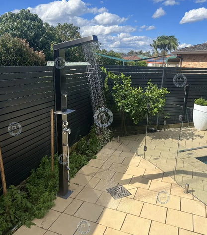 Reno Black ADA Outdoor Pool Shower