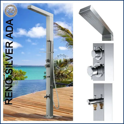 Reno Silver ADA Outdoor Pool Shower