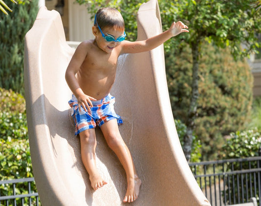 Typhoon - Sandstone/Grey Left/Right Curved Pool Slides