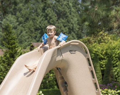 Typhoon - Sandstone/Grey Left/Right Curved Pool Slides