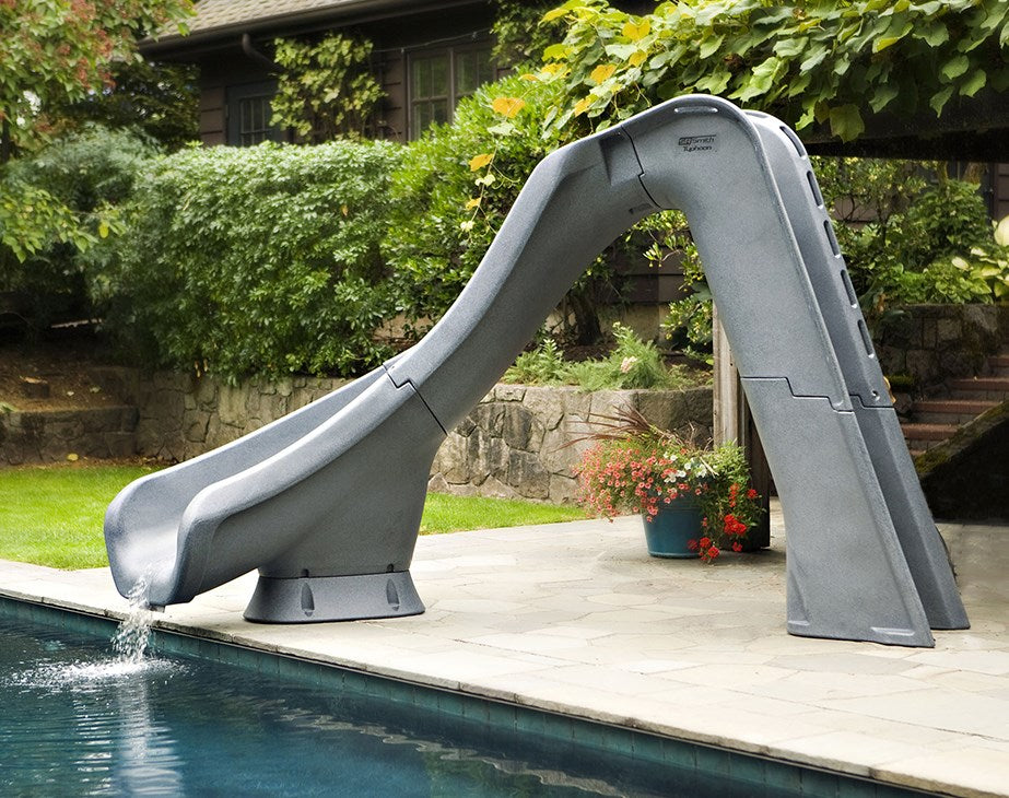 Typhoon - Sandstone/Grey Left/Right Curved Pool Slides