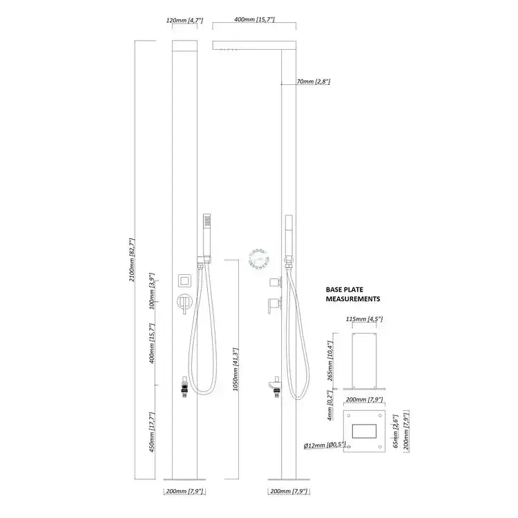 Windsor Silver ADA Outdoor Pool Shower